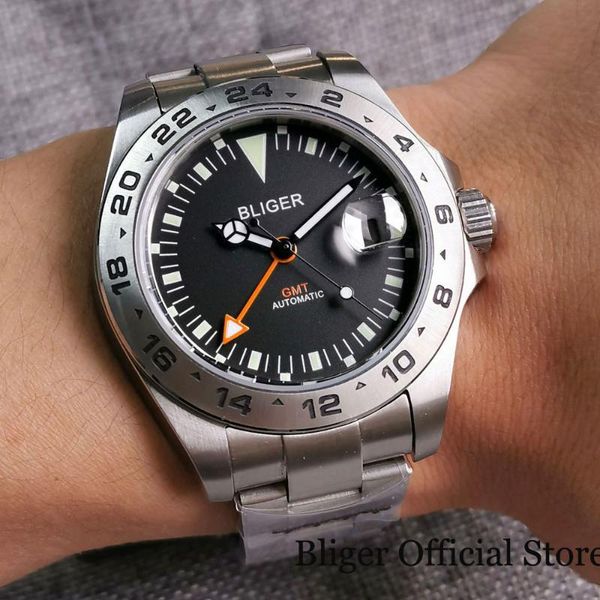 wristwatches black 43mm gmt automatic men watch orange hand brushed oyster bracelet steel fixed bezel sapphire glass, Slivery;brown
wristwatches black 43mm gmt automatic men watch orange hand brushed oyster bracelet steel fixed bezel sapphire glass, Slivery;brown