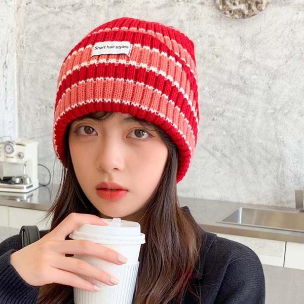 beanies contrasting color stripes design woolen knit hat fashion striped pattern beanie knitted caps winter warm female hats
beanies contrasting color stripes design woolen knit hat fashion striped pattern beanie knitted caps winter warm female hats