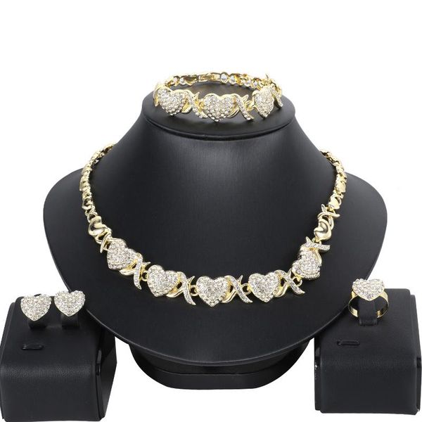 earrings & necklace wholesale african dubai gold bridal xo jewelry sets for women bracelet wedding crystal heart-shaped, Silver
earrings & necklace wholesale african dubai gold bridal xo jewelry sets for women bracelet wedding crystal heart-shaped, Silver