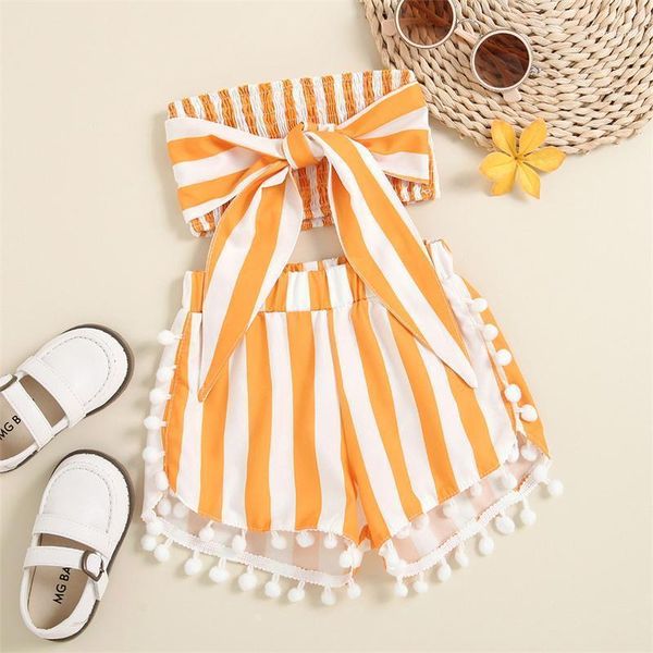 clothing sets baby girls casual 2pcs clothes stripe printed sleeveless crop + shorts with tassels toddlers infants outfits for 1-6y1, White
clothing sets baby girls casual 2pcs clothes stripe printed sleeveless crop + shorts with tassels toddlers infants outfits for 1-6y1, White