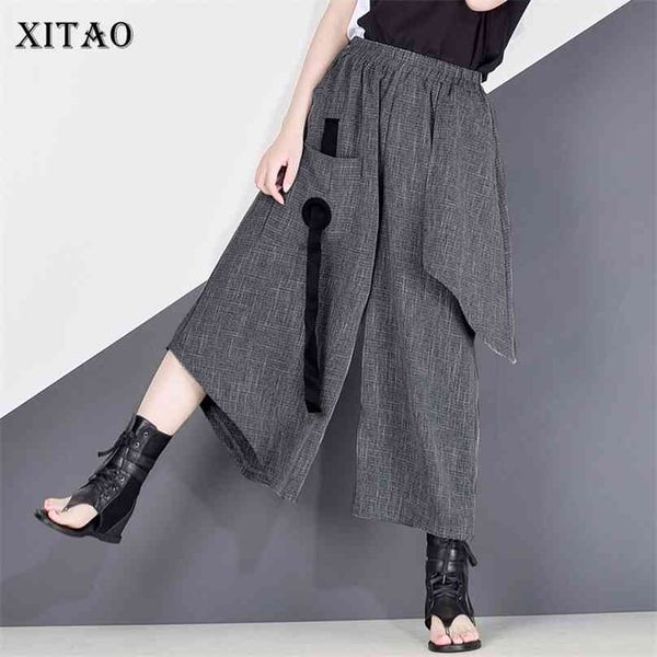 xitao high waist patchwork hit color pants women clothes summer autumn fashion elastic casual wide leg xj19 210925, Black;white
xitao high waist patchwork hit color pants women clothes summer autumn fashion elastic casual wide leg xj19 210925, Black;white