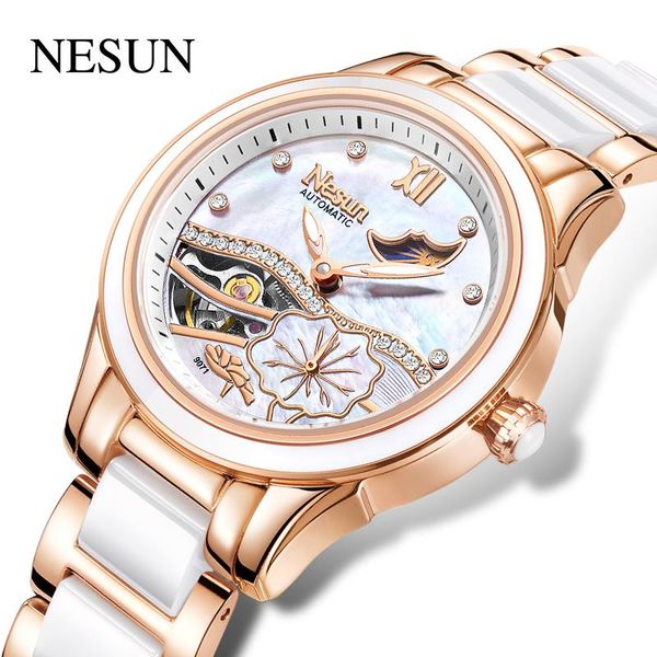 wristwatches nesun official women fashion casual automatic mechanical movement shell dial rhinstone waterproof moon phase 9071, Slivery;brown
wristwatches nesun official women fashion casual automatic mechanical movement shell dial rhinstone waterproof moon phase 9071, Slivery;brown