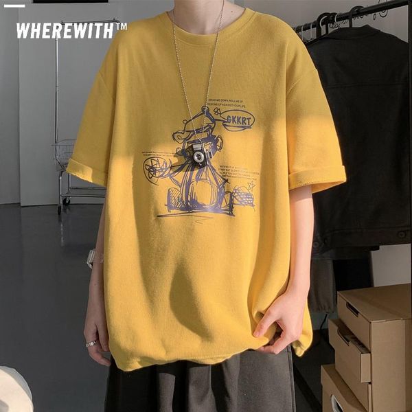 men's clothing korean cotton t shirts summer casual harajuku chic japanese streetwear hand drawn cartoon printing graphic t-shirts, White;black
men's clothing korean cotton t shirts summer casual harajuku chic japanese streetwear hand drawn cartoon printing graphic t-shirts, White;black