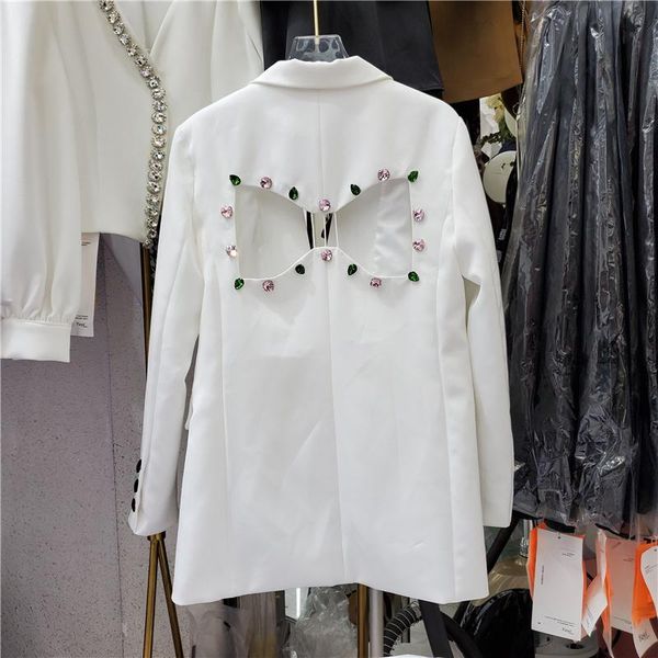 women's suits & blazers seebeautiful loose coat notched long sleeve single breasted hollow out rhinestone women autumn 2021 fashion g39, White;black
women's suits & blazers seebeautiful loose coat notched long sleeve single breasted hollow out rhinestone women autumn 2021 fashion g39, White;black