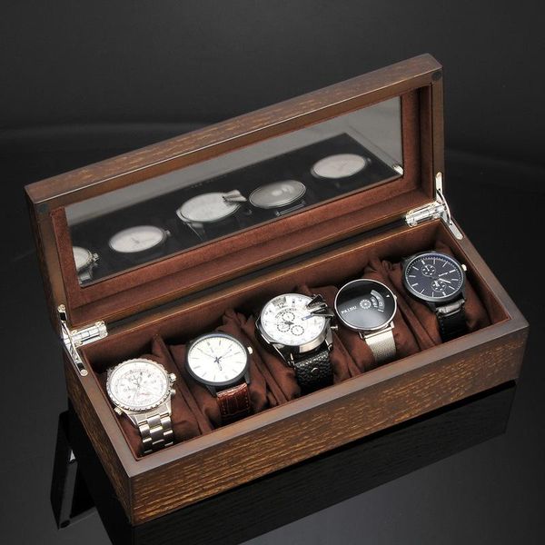 watch boxes & cases 6 slots wood storage case with window pewter veneer mechanical display organizer holder jewelry gift, Black;blue
watch boxes & cases 6 slots wood storage case with window pewter veneer mechanical display organizer holder jewelry gift, Black;blue