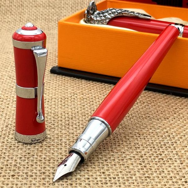 fuliwen red metal pen office supplies fountain greta garbo style fine nib pens