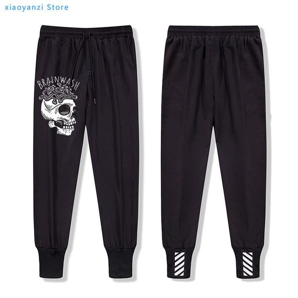 men's pants cool skull brain wash print men casual sweatpants solid high street track trousers funny punk, Black
men's pants cool skull brain wash print men casual sweatpants solid high street track trousers funny punk, Black