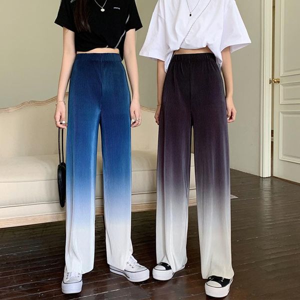 women's pants & capris 2021 summer pleated wide-legged trousers thin gradient loose high waist straight vertical feel design style, Black;white
women's pants & capris 2021 summer pleated wide-legged trousers thin gradient loose high waist straight vertical feel design style, Black;white