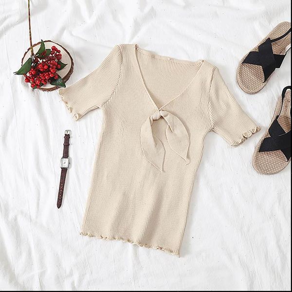 heliar womens blouses women knitting blouse v neck bow knot shirts for half sleeve solid pullover summer female, White
heliar womens blouses women knitting blouse v neck bow knot shirts for half sleeve solid pullover summer female, White