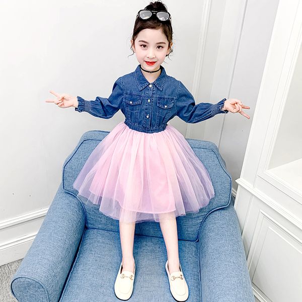 dress for girls patchwork denim dresses for girl mesh dress kids 2021 spring autumn costume for girls, Red;yellow
dress for girls patchwork denim dresses for girl mesh dress kids 2021 spring autumn costume for girls, Red;yellow