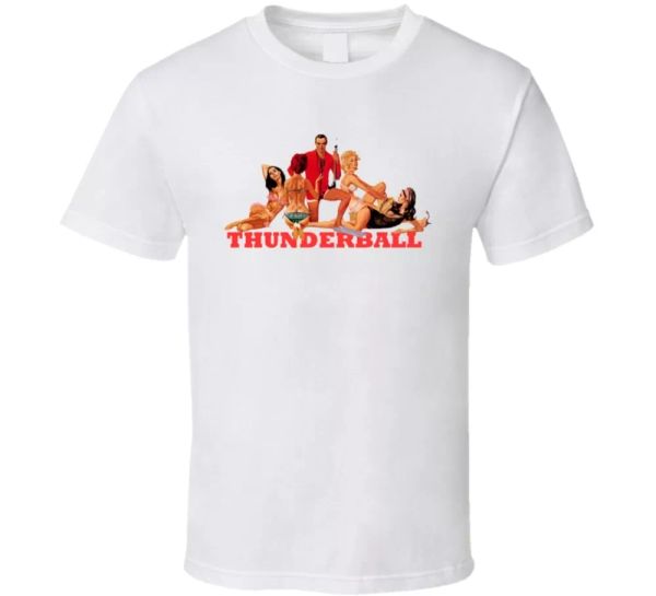thunderball sean connery james bond 007 movie t shirt, White;black