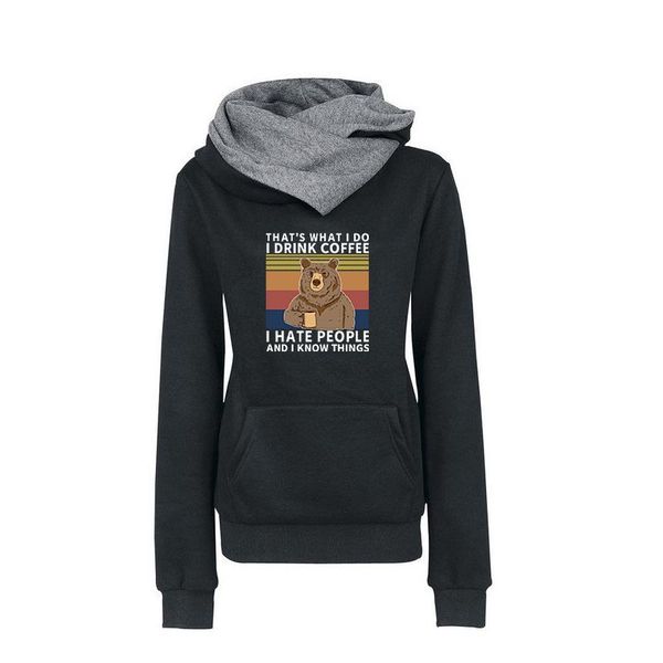 women's hoodies & sweatshirts spring autumn turtleneck cartoon bear printing two-color cap casual fashion trend loose female hooded swe, Black
women's hoodies & sweatshirts spring autumn turtleneck cartoon bear printing two-color cap casual fashion trend loose female hooded swe, Black