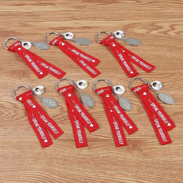 keychains kpop bangtan boys keychain world tour love yourself woven label key chain speak metal pendant keyring fan collection, Silver
keychains kpop bangtan boys keychain world tour love yourself woven label key chain speak metal pendant keyring fan collection, Silver