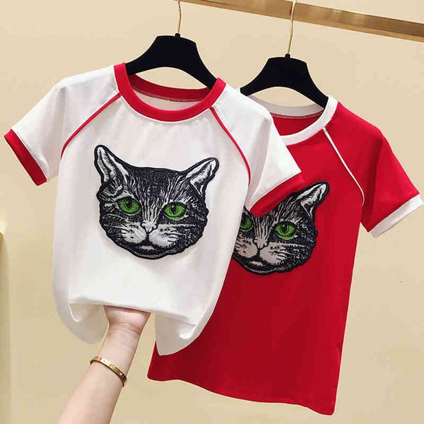 women's t-shirt shintimes embroidery animal t women cotton summer vogue tshirt female woman korean style tee femme 8mez, White
women's t-shirt shintimes embroidery animal t women cotton summer vogue tshirt female woman korean style tee femme 8mez, White
