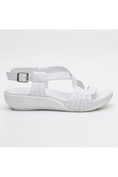 sandals hilton white pleated orthopedic lady, Black