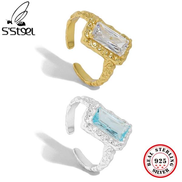 cluster rings s'steell 925 sterling silver korean design zircon texture opening ring gift for women wedding adjustable accessories jewe, Golden;silver
cluster rings s'steell 925 sterling silver korean design zircon texture opening ring gift for women wedding adjustable accessories jewe, Golden;silver