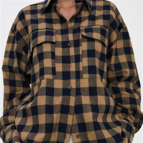 women 2021 fashion asymmetrical hem with pleated back loose plaid blouses vintage long sleeve female shirts streetwear women's, White
women 2021 fashion asymmetrical hem with pleated back loose plaid blouses vintage long sleeve female shirts streetwear women's, White