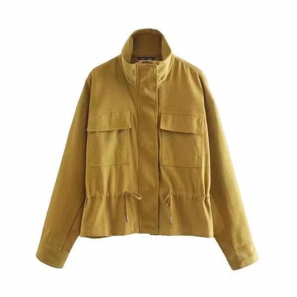 women's jackets sherouse women fashion with pockets front zipper draw string jacket vintage high neck long sleeves female coat chic out, Black;brown
women's jackets sherouse women fashion with pockets front zipper draw string jacket vintage high neck long sleeves female coat chic out, Black;brown