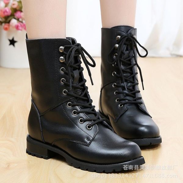 boots 2021 autumn and winter leather ladies flat bottom with thick velvet student, Black
boots 2021 autumn and winter leather ladies flat bottom with thick velvet student, Black