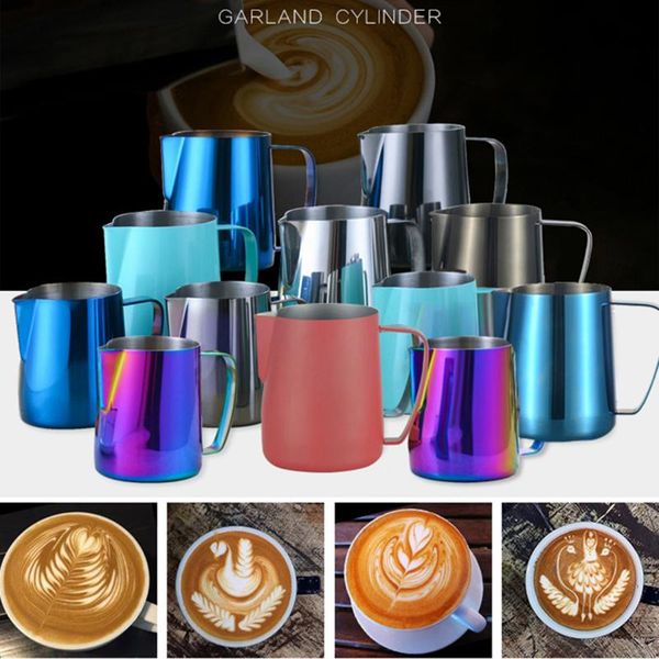 coffee pots stainless steel milk frothing jug latte pitcher hand-held espresso barista craft
coffee pots stainless steel milk frothing jug latte pitcher hand-held espresso barista craft