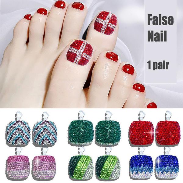 false nails 1 pair rhinestones toe design crystal glitter press on fake diy french artificial tips nail art accessories, Red;gold
false nails 1 pair rhinestones toe design crystal glitter press on fake diy french artificial tips nail art accessories, Red;gold
