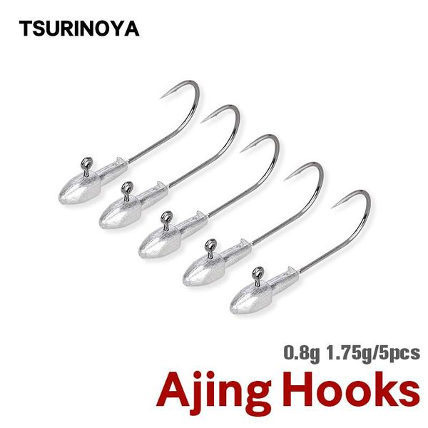 fishing hooks tsurinoya 5pcs ajing 0.8g 1.75g finesse jig head for rockfish soft lure worms light game ocean rock
fishing hooks tsurinoya 5pcs ajing 0.8g 1.75g finesse jig head for rockfish soft lure worms light game ocean rock