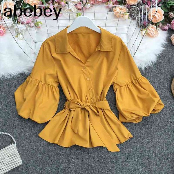 summer women fashion versatile turn-down collar lantern sleeve shirt high waist lace up waist solid shirt 210715, White
summer women fashion versatile turn-down collar lantern sleeve shirt high waist lace up waist solid shirt 210715, White