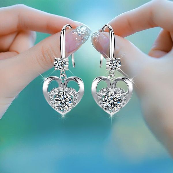 dangle & chandelier cute heart white round stone drop earrings female eternal love crystal zircon for women wedding fashion jewelry, Silver
dangle & chandelier cute heart white round stone drop earrings female eternal love crystal zircon for women wedding fashion jewelry, Silver