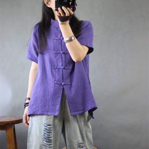 cotton linen vintage blouse women 2021 mandarin collar short sleeves buttons vintage t shirt tang suit ladies chinese 10550, Red
cotton linen vintage blouse women 2021 mandarin collar short sleeves buttons vintage t shirt tang suit ladies chinese 10550, Red