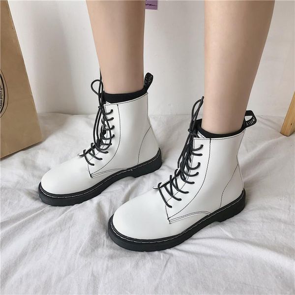 boots spring ladies shoes black all-match casual high-women's lace-up flat single short tube
boots spring ladies shoes black all-match casual high-women's lace-up flat single short tube