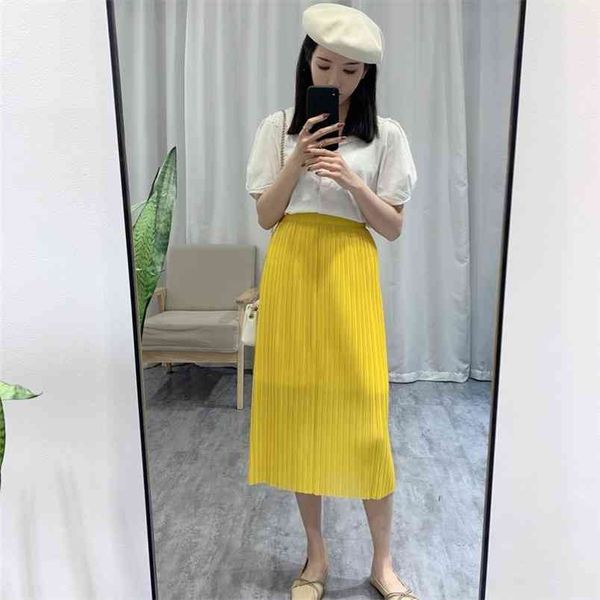summer ethnic style simple yellow slim high waist pleated skirt casual wild loose women a-line long 210527, Black
summer ethnic style simple yellow slim high waist pleated skirt casual wild loose women a-line long 210527, Black
