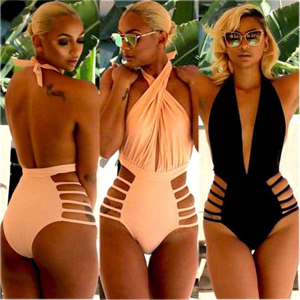one-piece suits women hollow out waist swimwear solid color bandage swimming backless halter bikini high cut beachwear
one-piece suits women hollow out waist swimwear solid color bandage swimming backless halter bikini high cut beachwear