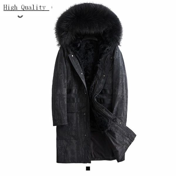 men's leather & faux winter coat men real raccoon fur hooded wool liner parkas 2021 korean warm long jacket man coats hiver 079051, Black
men's leather & faux winter coat men real raccoon fur hooded wool liner parkas 2021 korean warm long jacket man coats hiver 079051, Black