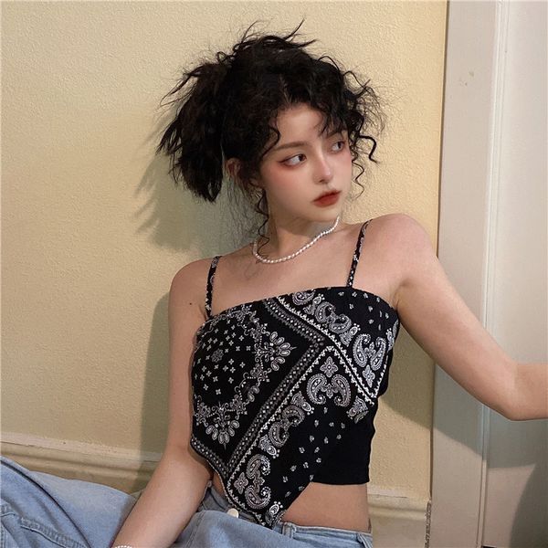 2021 new small sling female spring cashew flower slim inside and outside wear black bf vest fashion, White
2021 new small sling female spring cashew flower slim inside and outside wear black bf vest fashion, White