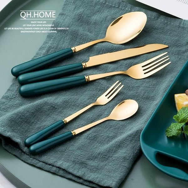 green gold cutlery set 304 stainless steel tableware dinnerware ceramic flatware sets mirror dinner knife fork drop
green gold cutlery set 304 stainless steel tableware dinnerware ceramic flatware sets mirror dinner knife fork drop