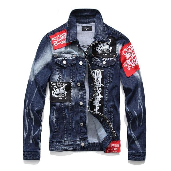men's jackets slim printed patch designs jacket spring autumn hole stretch denim casual long sleeve jeans coat cowboy, Black;brown
men's jackets slim printed patch designs jacket spring autumn hole stretch denim casual long sleeve jeans coat cowboy, Black;brown