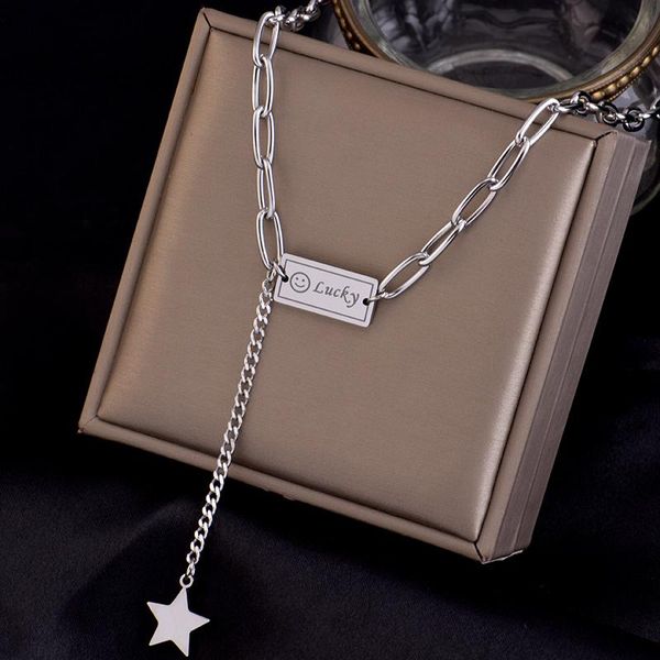 chains 316l stainless steel fadeless niche design sense square brand five-pointed star pendant hip-hop trend men's sweater chain, Silver
chains 316l stainless steel fadeless niche design sense square brand five-pointed star pendant hip-hop trend men's sweater chain, Silver