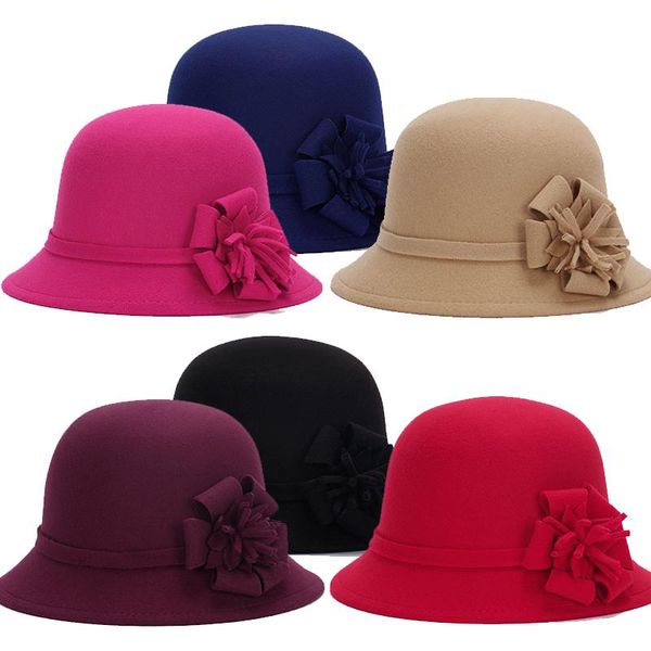 stingy brim hats trendy women floral wide-brimmed hat autumn winter elegant imitation woolen dome vintage princess party bucket cap, Blue;gray
stingy brim hats trendy women floral wide-brimmed hat autumn winter elegant imitation woolen dome vintage princess party bucket cap, Blue;gray