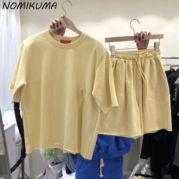 women's tracksuits nomikuma woman 2pieces sets causal short sleeve o-neck t shirts + lace up waist wide leg 2021 summer outfits 6k311, Gray
women's tracksuits nomikuma woman 2pieces sets causal short sleeve o-neck t shirts + lace up waist wide leg 2021 summer outfits 6k311, Gray