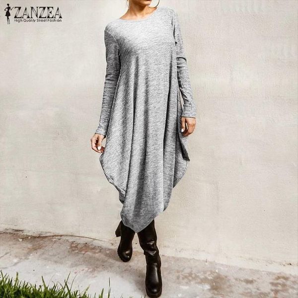 asymmetrical spring sundress stylish womens dress casual long sleeve midi vestido female solid robe femme plus size, Black;gray
asymmetrical spring sundress stylish womens dress casual long sleeve midi vestido female solid robe femme plus size, Black;gray