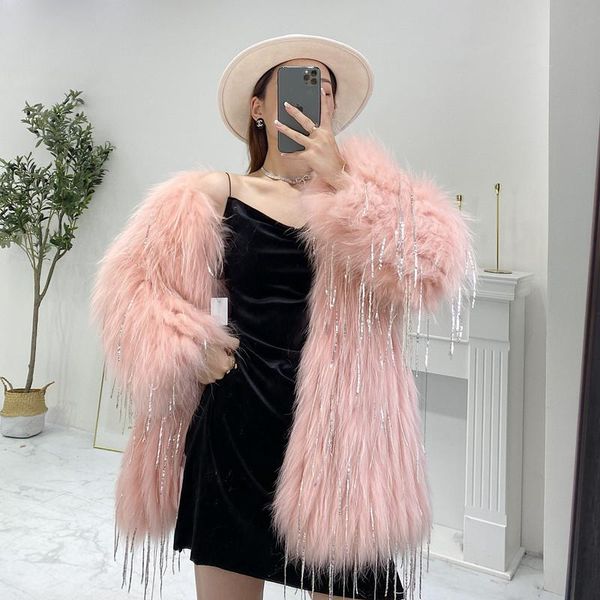 women's fur & faux jacket made of natural raccoon long knitted coat women luxury fashion lady autumn real jackets clothing, Black
women's fur & faux jacket made of natural raccoon long knitted coat women luxury fashion lady autumn real jackets clothing, Black