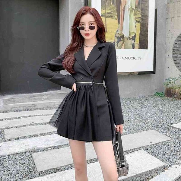 autumn notched collar mesh zipper patchwork womens balzers ladies long coat outerwear jacket female black blazer dress 210514, White;black
autumn notched collar mesh zipper patchwork womens balzers ladies long coat outerwear jacket female black blazer dress 210514, White;black