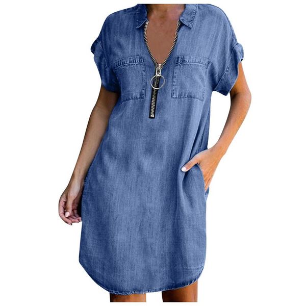 casual dresses 2021 fashion women demin mini dress with pocket zipper v-neck short sleeve sundress female solid color slim #g3, Black;gray
casual dresses 2021 fashion women demin mini dress with pocket zipper v-neck short sleeve sundress female solid color slim #g3, Black;gray