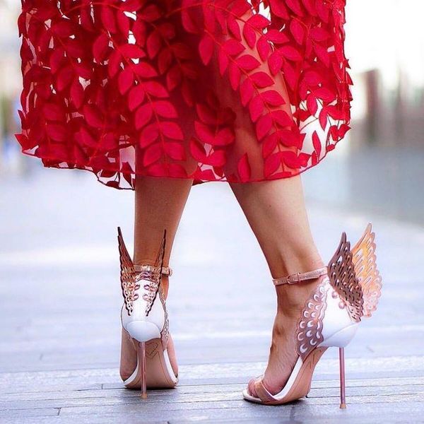 sandals rose gold winged leather high-end women pink butterfly metal stiletto heel metallic patent-leather, Black
sandals rose gold winged leather high-end women pink butterfly metal stiletto heel metallic patent-leather, Black