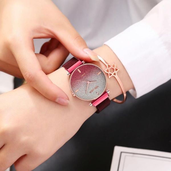 quartz watches stainless steel band women elegant magnet buckle gradient color watch clock 2021 relojes para mujer q wristwatches, Slivery;brown
quartz watches stainless steel band women elegant magnet buckle gradient color watch clock 2021 relojes para mujer q wristwatches, Slivery;brown