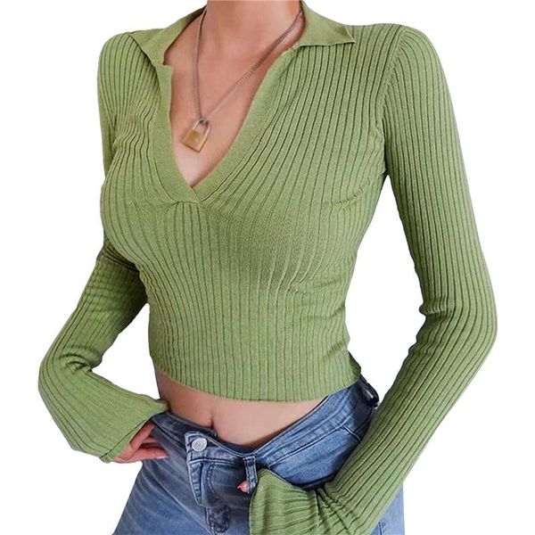 hirigin 2021 women fashion long sleeve lapel solid color crop stylish knitwear for ladies female sping t-shirts women's t-shirt, White
hirigin 2021 women fashion long sleeve lapel solid color crop stylish knitwear for ladies female sping t-shirts women's t-shirt, White
