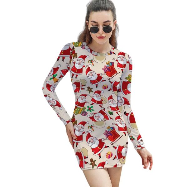 casual dresses triple a women long sleeve wrap santa claus printing party, Black;gray
casual dresses triple a women long sleeve wrap santa claus printing party, Black;gray