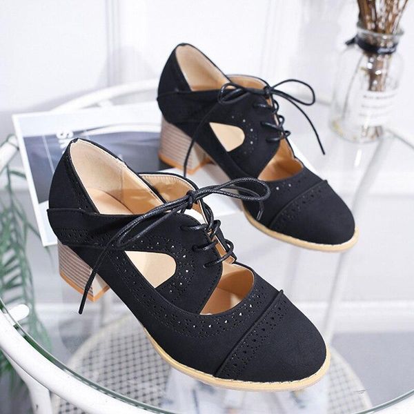 dress shoes pumps ladies lace up women's hollow out solid plus size square heels female classic footwear woman comfortable high, Black
dress shoes pumps ladies lace up women's hollow out solid plus size square heels female classic footwear woman comfortable high, Black