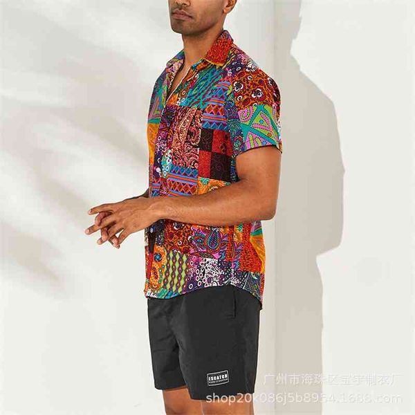 cotton 2020 cotton and linen printed lapel short sleeve shirt men's 2020, White;black
cotton 2020 cotton and linen printed lapel short sleeve shirt men's 2020, White;black