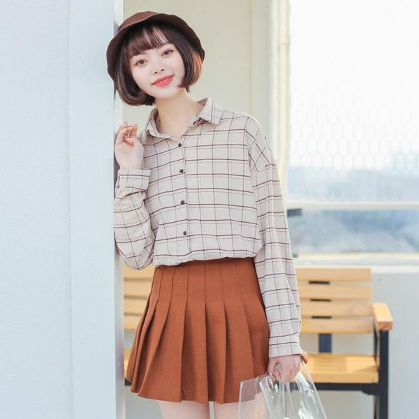 women's blouses & shirts lady kawaii vintage chic loose plaid shirt female punk harajuku tunic for women casual ulzzang, White
women's blouses & shirts lady kawaii vintage chic loose plaid shirt female punk harajuku tunic for women casual ulzzang, White
